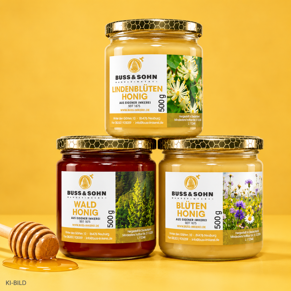Honig kaufen - 3x500g Honig vom Imker