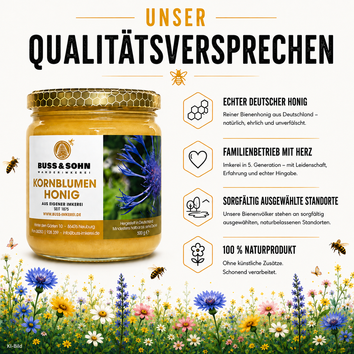Kornblumenhonig_Kaufen_Honig kaufen_Rohhonig vom Imker