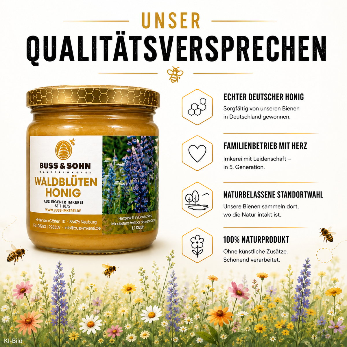 Waldbluetenhonig Rohhonig Honig kaufen vom Imker